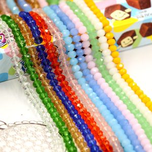 Glass Facetted Beads Lampwork Loose Round Glass Crystal Glass Rondelle Loose Beads