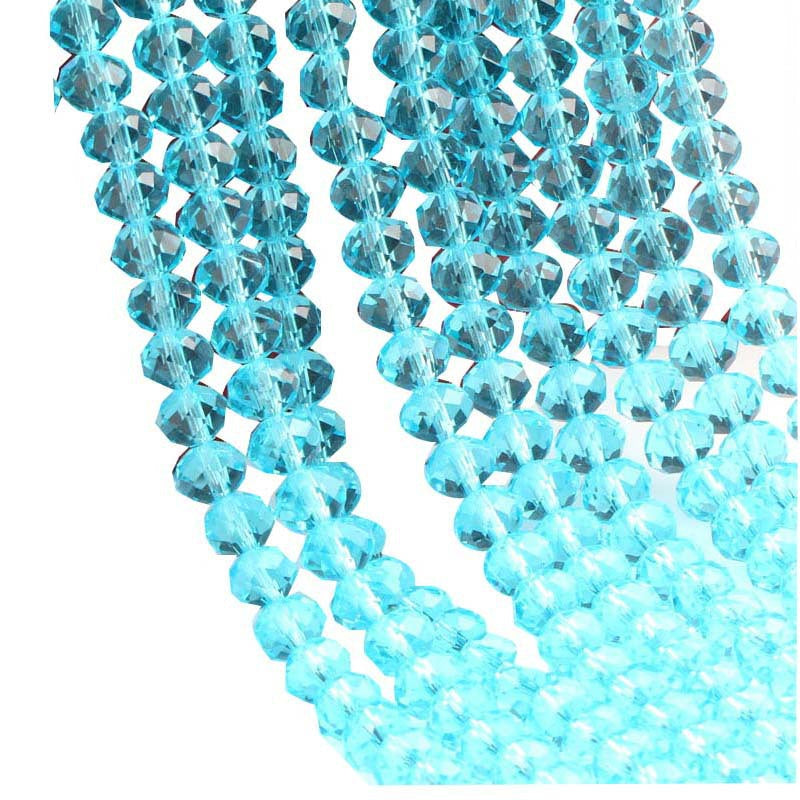 Faceted Lampwork Glass Rondelle Beads - Loose Round Crystal Glass Beads for Jewelry Making - Image 5