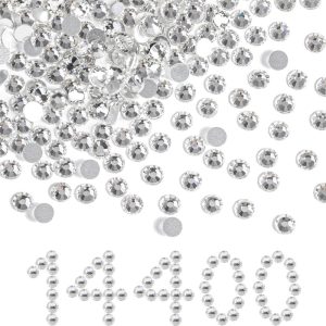 Flatback Rhinestones Bulk, Rhinestones for Nails Crafts Clothes DIY Decoration, Crystal