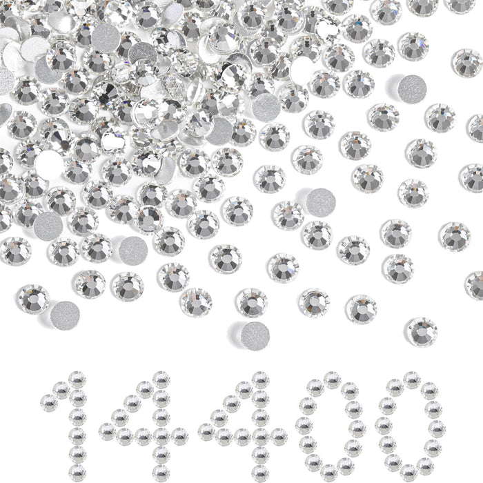 Flatback Rhinestones Bulk, Rhinestones for Nails Crafts Clothes DIY Decoration, Crystal