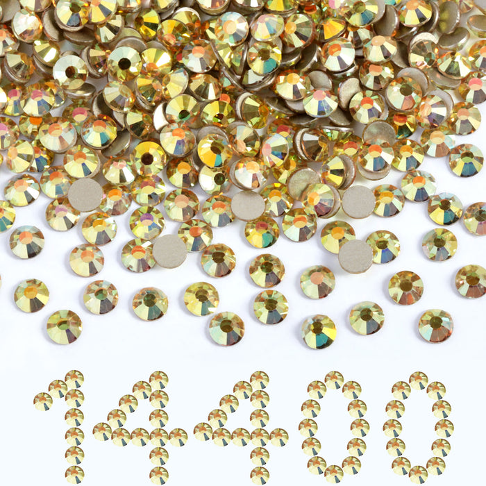 Flatback Rhinestones Bulk, Rhinestones for Nails Crafts Clothes DIY Decoration,Metal Sunlight