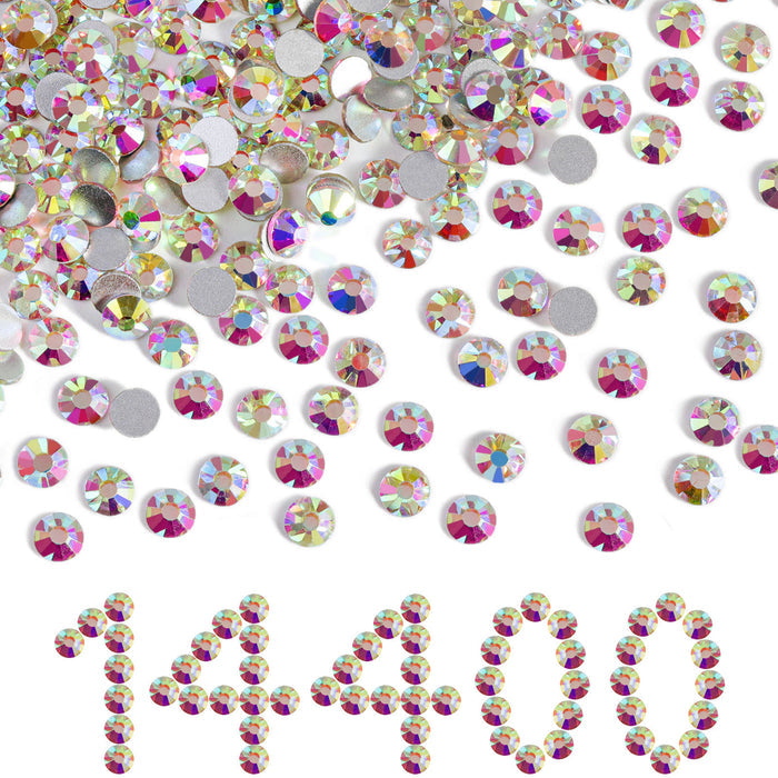 Flatback Rhinestones Bulk, Rhinestones for Nails Crafts Clothes DIY Decoration, Crystal AB