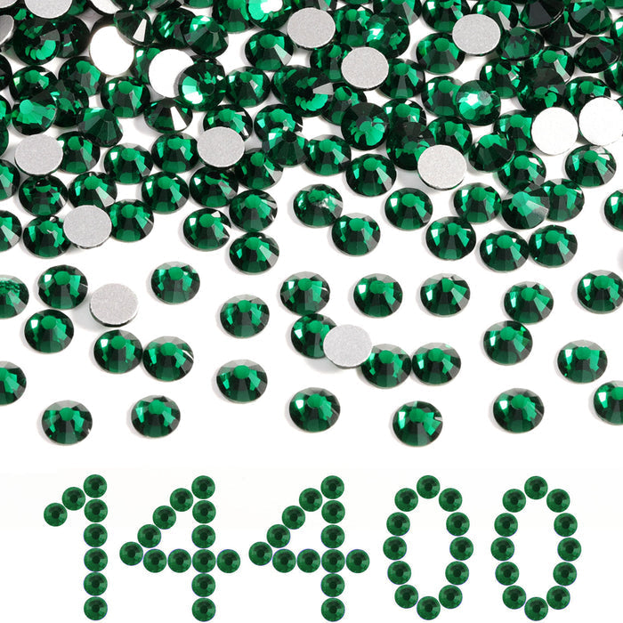 Flatback Rhinestones Bulk, Rhinestones for Nails Crafts Clothes DIY Decoration, Emerald - Image 2