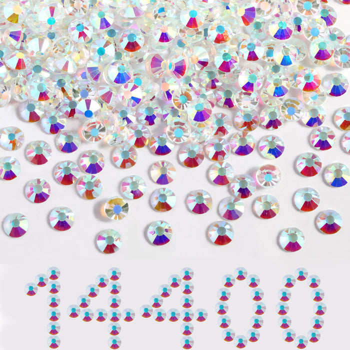 Flatback Rhinestones Bulk, Rhinestones for Nails Crafts Clothes DIY Decoration, TransparentAB