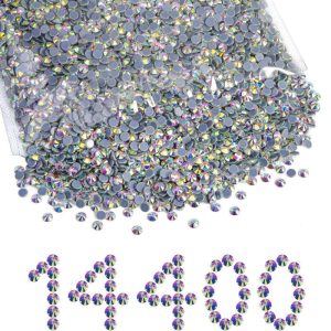 Hotfix Rhinestones Bulk, Hot Fix Rhinestones for Crafts Clothes DIY Decoration, Crystal AB