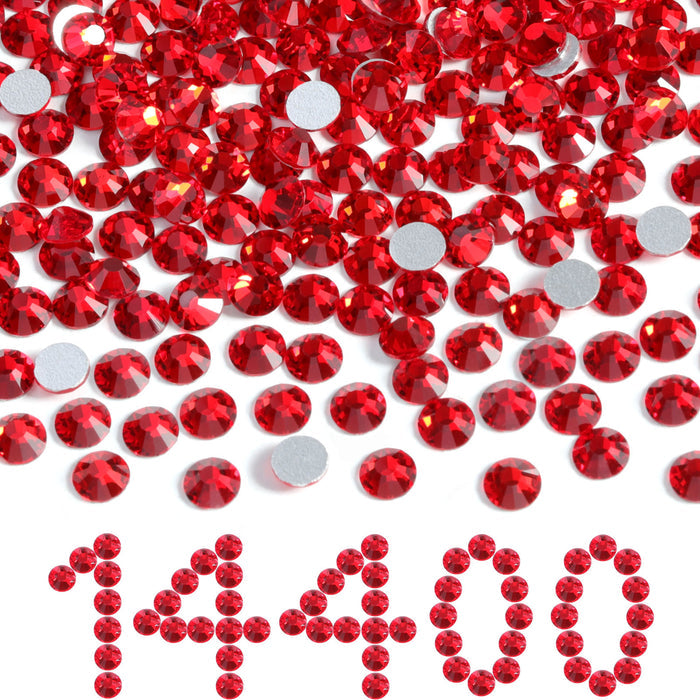 Flatback Rhinestones Bulk, Rhinestones for Nails Crafts Clothes DIY Decoration, Light Siam