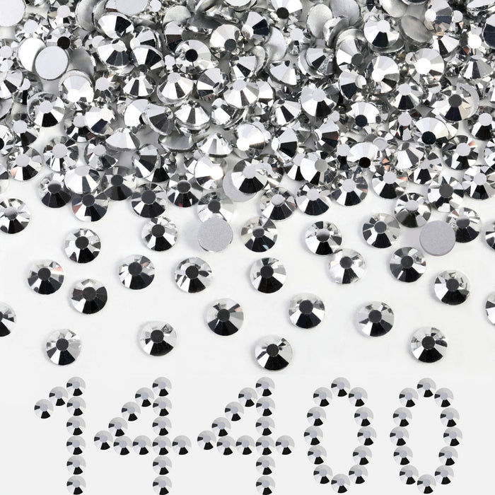 Flatback Rhinestones Bulk, Rhinestones for Nails Crafts Clothes DIY Decoration, Silver Hematite