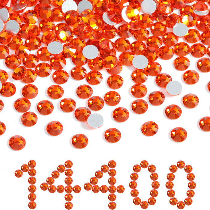 Flatback Rhinestones Bulk, Rhinestones for Nails Crafts Clothes DIY Decoration, Orange