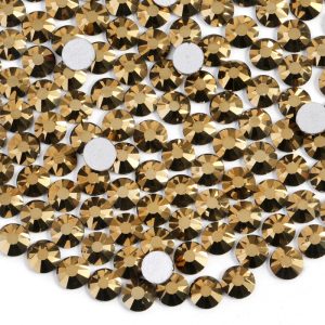 Flatback Rhinestones Bulk, Rhinestones for Nails Crafts Clothes DIY Decoration, Aurum