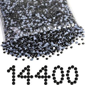 Hotfix Rhinestones Bulk, Hot Fix Rhinestones for Crafts Clothes DIY Decoration, Black
