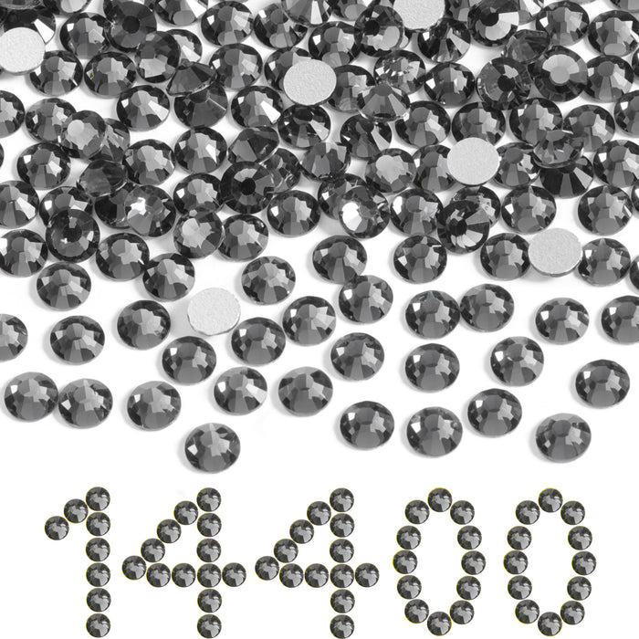 Flatback Rhinestones Bulk, Rhinestones for Nails Crafts Clothes DIY Decoration, Black Diamond