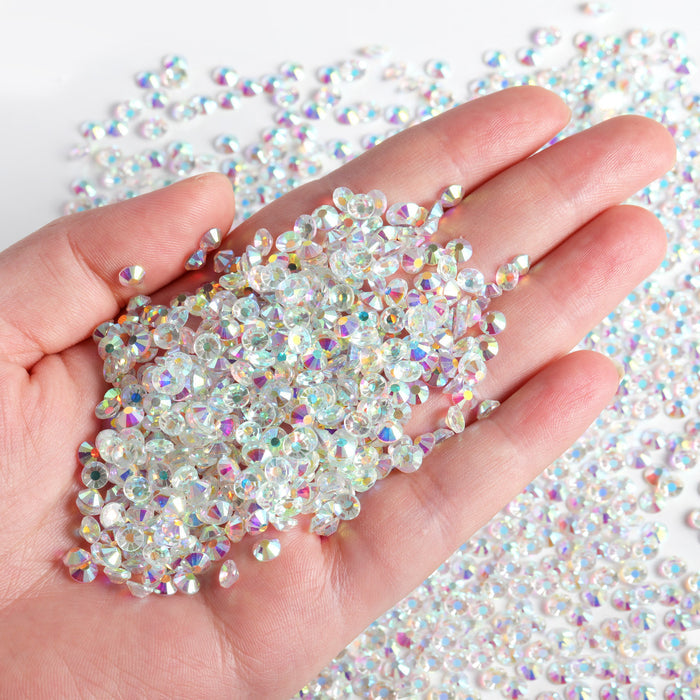 Flatback Rhinestones Bulk, Rhinestones for Nails Crafts Clothes DIY Decoration, TransparentAB - Image 2