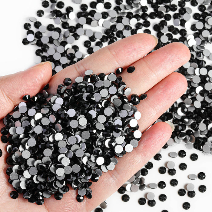 Flatback Rhinestones Bulk, Rhinestones for Nails Crafts Clothes DIY Decoration, Jet Black - Image 2