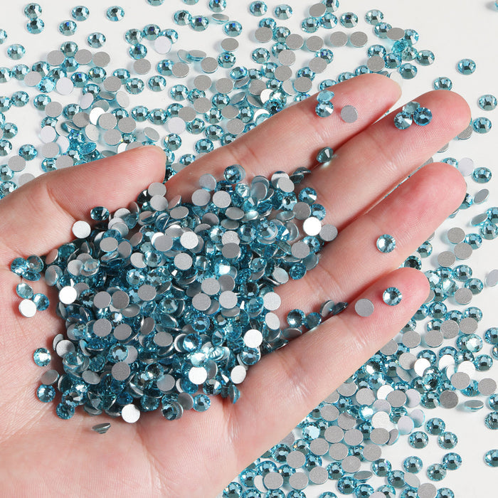 Flatback Rhinestones Bulk, Rhinestones for Nails Crafts Clothes DIY Decoration, Aquamarine - Image 2