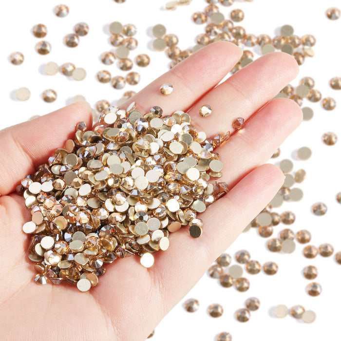 Flatback Rhinestones Bulk, Rhinestones for Nails Crafts Clothes DIY Decoration, Golden Shadow - Image 2