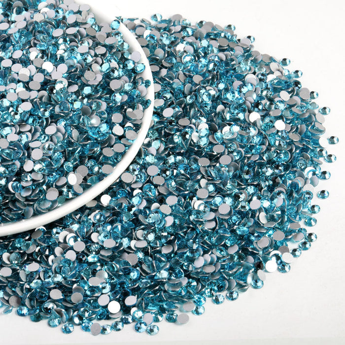 Flatback Rhinestones Bulk, Rhinestones for Nails Crafts Clothes DIY Decoration, Aquamarine - Image 3