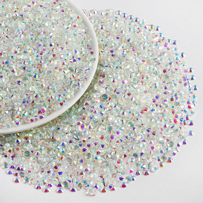 Flatback Rhinestones Bulk, Rhinestones for Nails Crafts Clothes DIY Decoration, TransparentAB - Image 3
