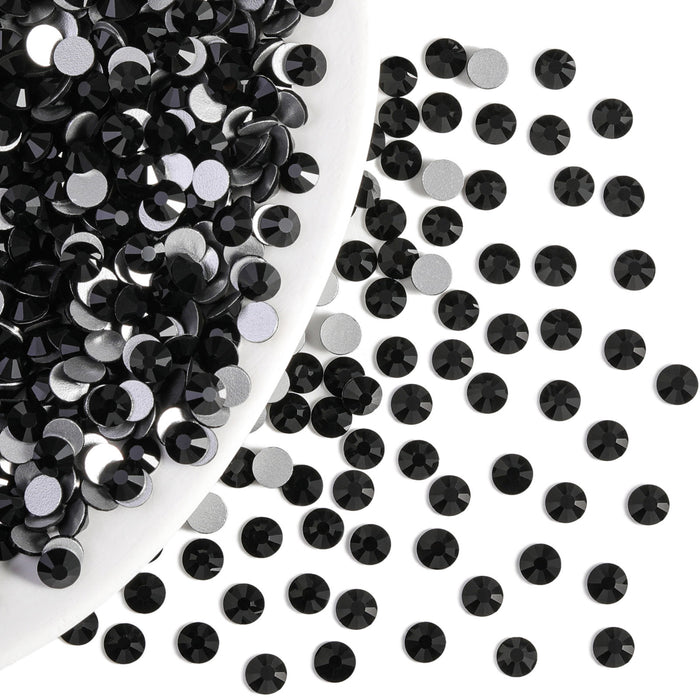 Flatback Rhinestones Bulk, Rhinestones for Nails Crafts Clothes DIY Decoration, Jet Black - Image 3