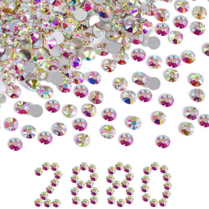 Flatback Rhinestones Bulk, Rhinestones for Nails Crafts Clothes DIY Decoration, Crystal AB - Image 3