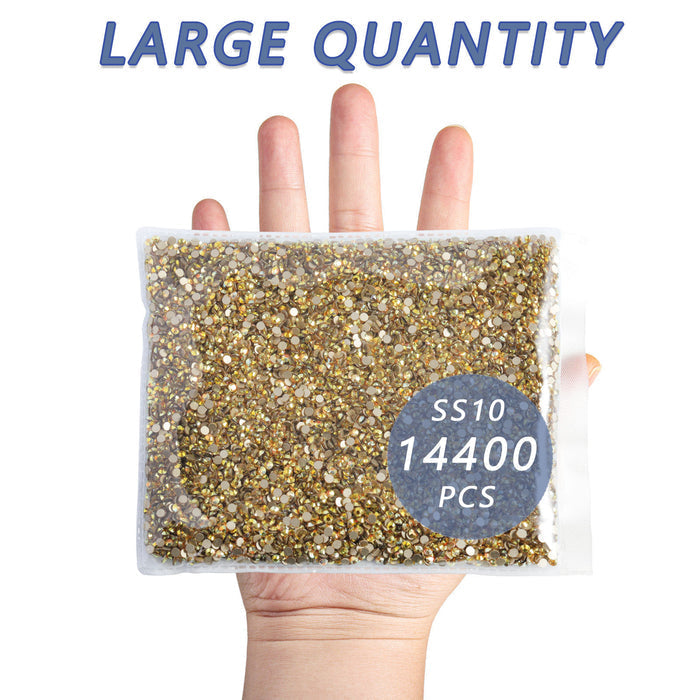 Flatback Rhinestones Bulk, Rhinestones for Nails Crafts Clothes DIY Decoration, Golden Shadow - Image 5