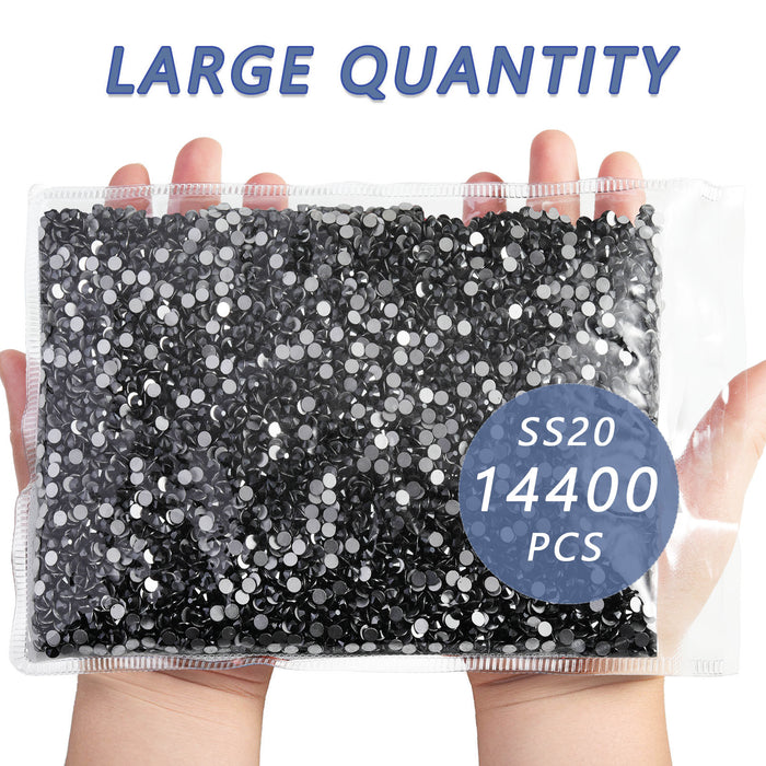Flatback Rhinestones Bulk, Rhinestones for Nails Crafts Clothes DIY Decoration, Jet Hematite - Image 5