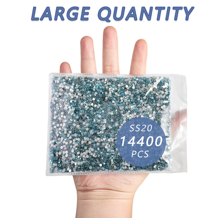 Flatback Rhinestones Bulk, Rhinestones for Nails Crafts Clothes DIY Decoration, Aquamarine - Image 5