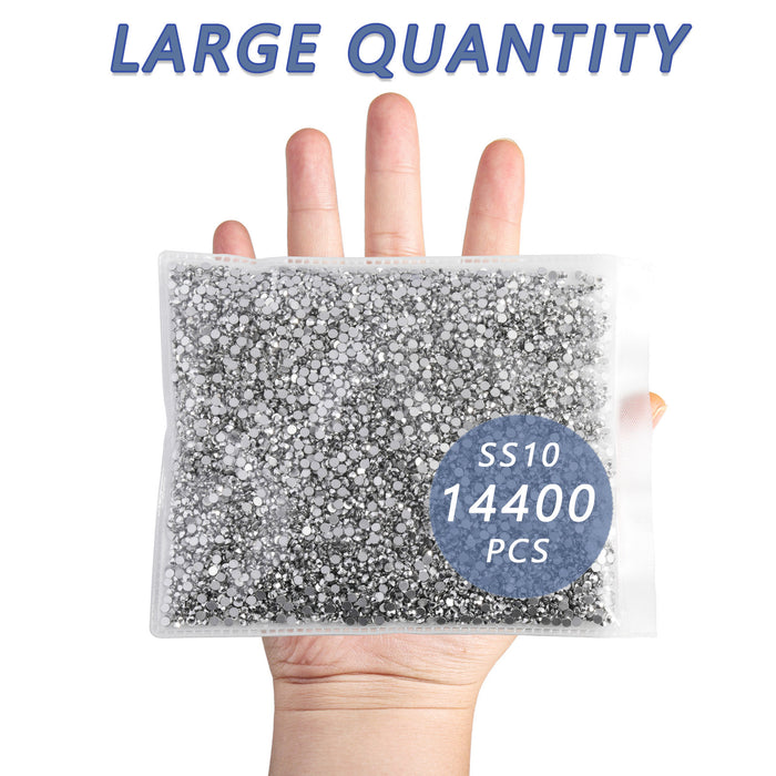 Flatback Rhinestones Bulk, Rhinestones for Nails Crafts Clothes DIY Decoration, Silver Hematite - Image 6