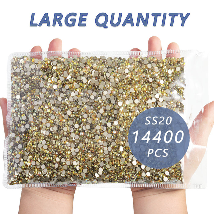 Flatback Rhinestones Bulk, Rhinestones for Nails Crafts Clothes DIY Decoration, Golden Shadow - Image 6