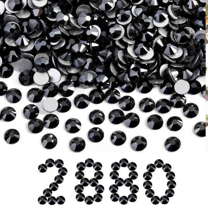 Flatback Rhinestones Bulk, Rhinestones for Nails Crafts Clothes DIY Decoration, Jet Hematite - Image 6