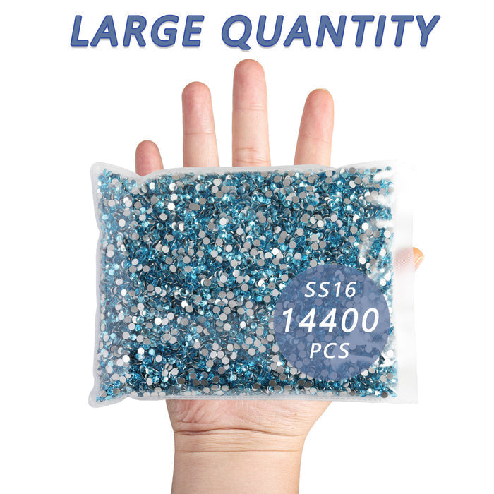 Flatback Rhinestones Bulk, Rhinestones for Nails Crafts Clothes DIY Decoration, Aquamarine - Image 6