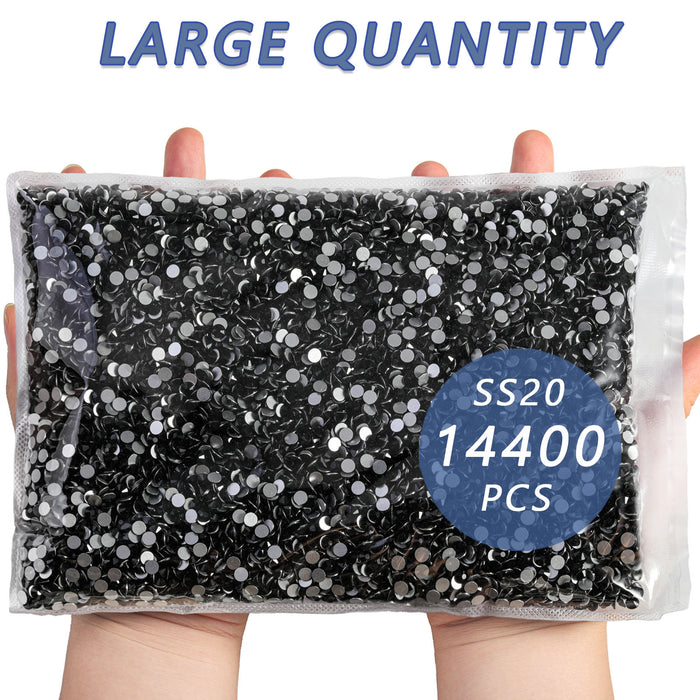 Flatback Rhinestones Bulk, Rhinestones for Nails Crafts Clothes DIY Decoration, Jet Black - Image 8