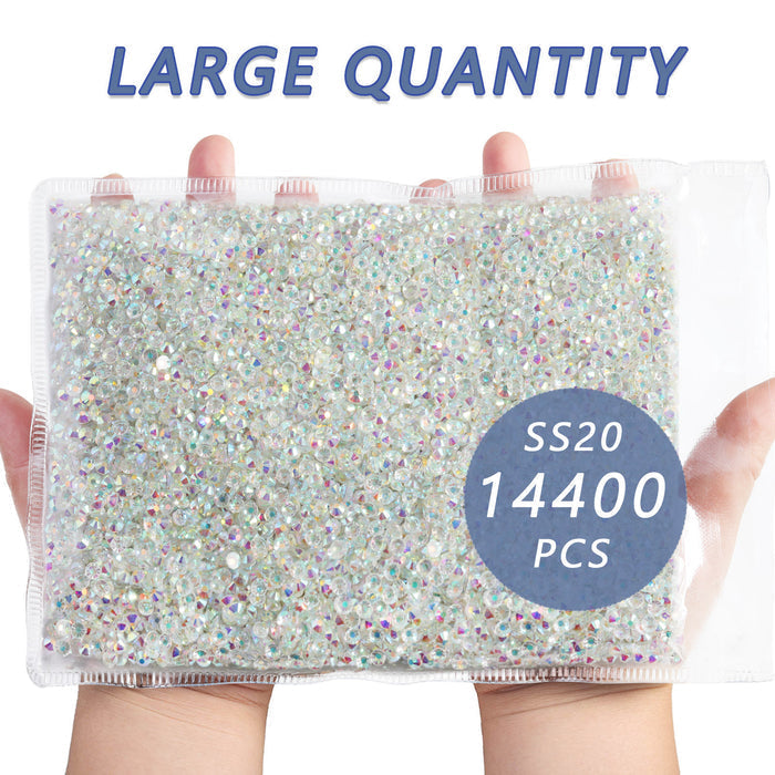 Flatback Rhinestones Bulk, Rhinestones for Nails Crafts Clothes DIY Decoration, TransparentAB - Image 8