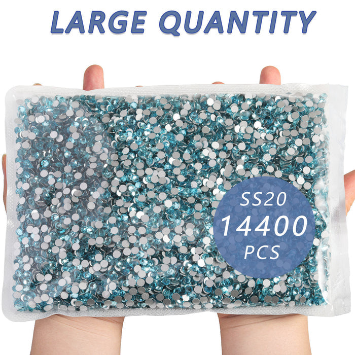 Flatback Rhinestones Bulk, Rhinestones for Nails Crafts Clothes DIY Decoration, Aquamarine - Image 7