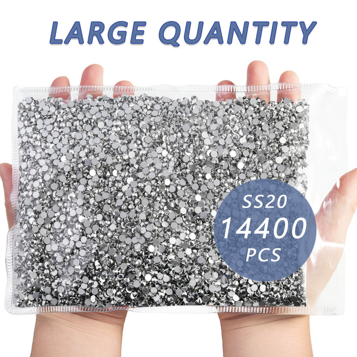 Flatback Rhinestones Bulk, Rhinestones for Nails Crafts Clothes DIY Decoration, Silver Hematite - Image 8