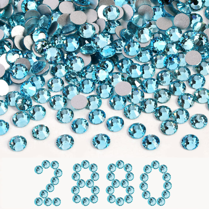 Flatback Rhinestones Bulk, Rhinestones for Nails Crafts Clothes DIY Decoration, Aquamarine - Image 8
