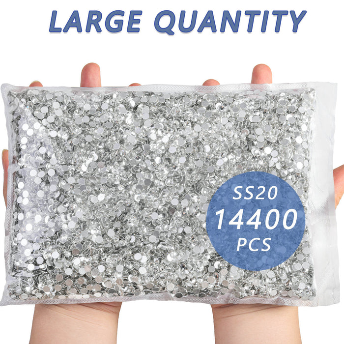 Flatback Rhinestones Bulk, Rhinestones for Nails Crafts Clothes DIY Decoration, Crystal - Image 9