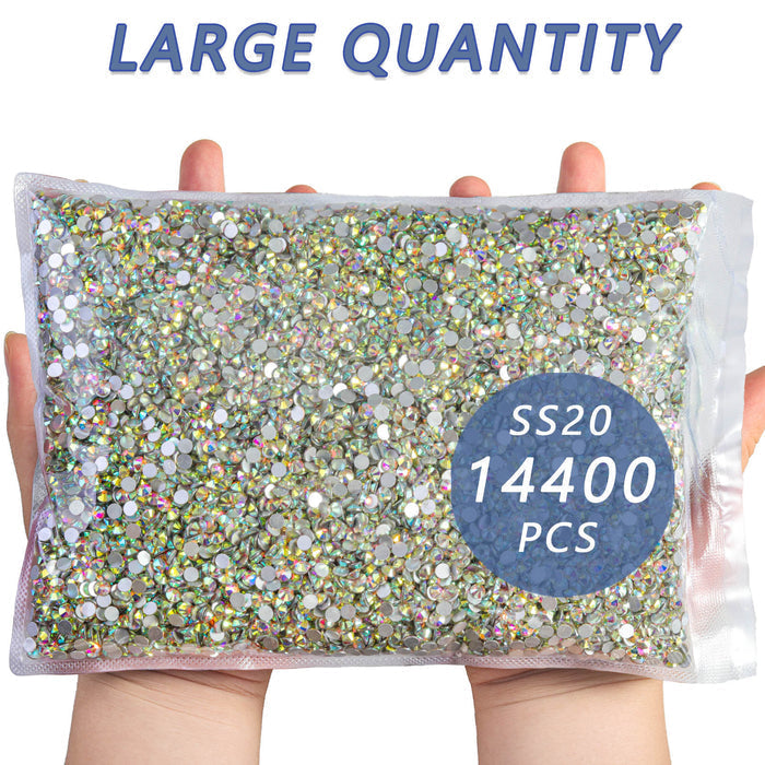 Flatback Rhinestones Bulk, Rhinestones for Nails Crafts Clothes DIY Decoration, Crystal AB - Image 7