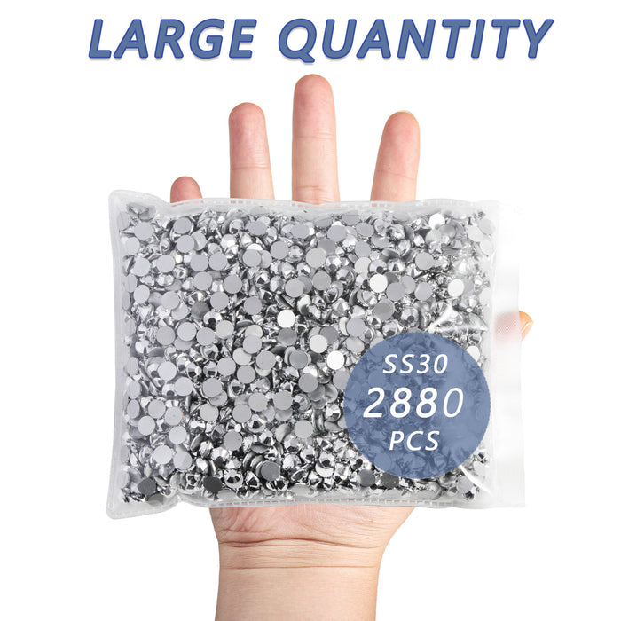 Flatback Rhinestones Bulk, Rhinestones for Nails Crafts Clothes DIY Decoration, Silver Hematite - Image 9