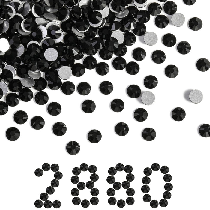 Flatback Rhinestones Bulk, Rhinestones for Nails Crafts Clothes DIY Decoration, Jet Black - Image 5