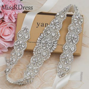Bridal Rhinestone Belt 834, Elegant Pearl And Crystal Waist Cincher For Wedding Dress, Bride, Prom, Evening Gown Accessories