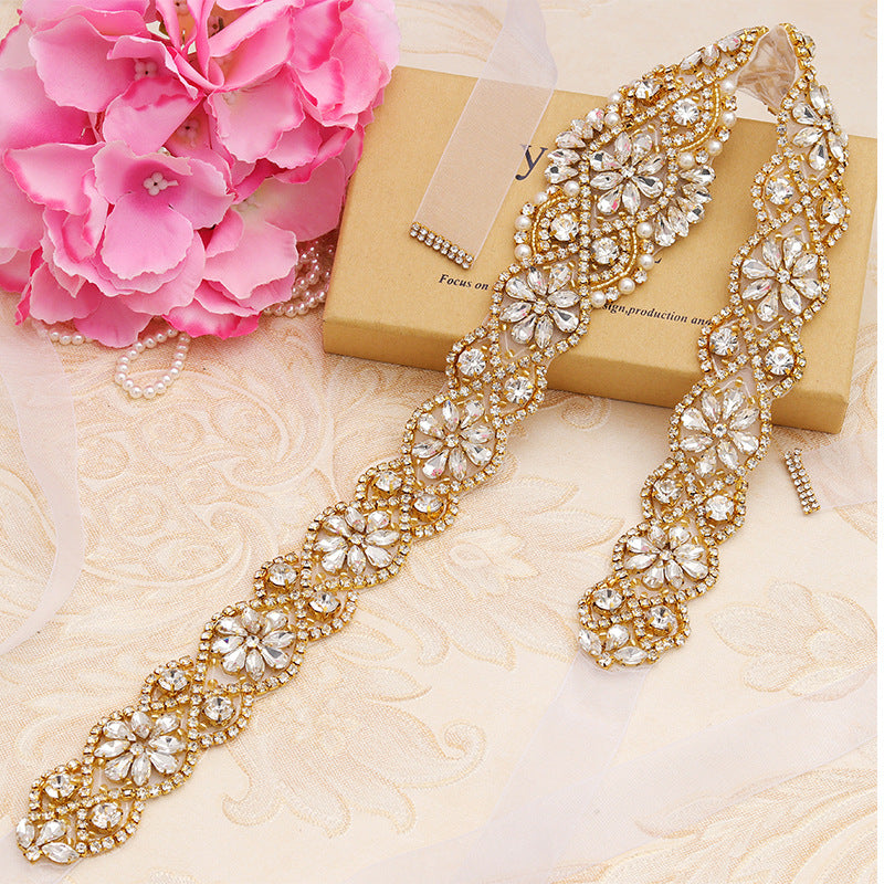 Bridal Rhinestone Belt 834, Elegant Pearl And Crystal Waist Cincher For Wedding Dress, Bride, Prom, Evening Gown Accessories - Image 2