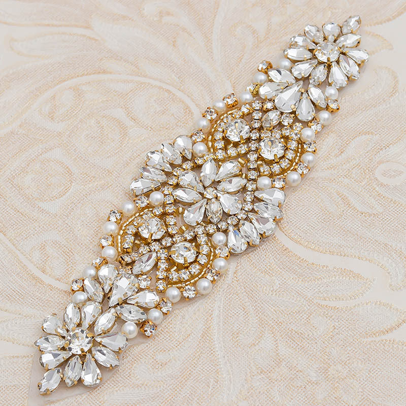 Heat Transfer Rhinestone Patch, Sparkling Glass Rhinestones And Pearl Design For Dance Costumes, Leotards, Performance Wear, Clothing Embellishment - Image 7