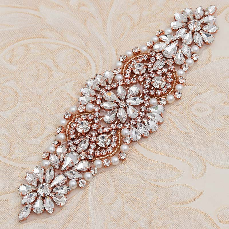 Heat Transfer Rhinestone Patch, Sparkling Glass Rhinestones And Pearl Design For Dance Costumes, Leotards, Performance Wear, Clothing Embellishment - Image 8