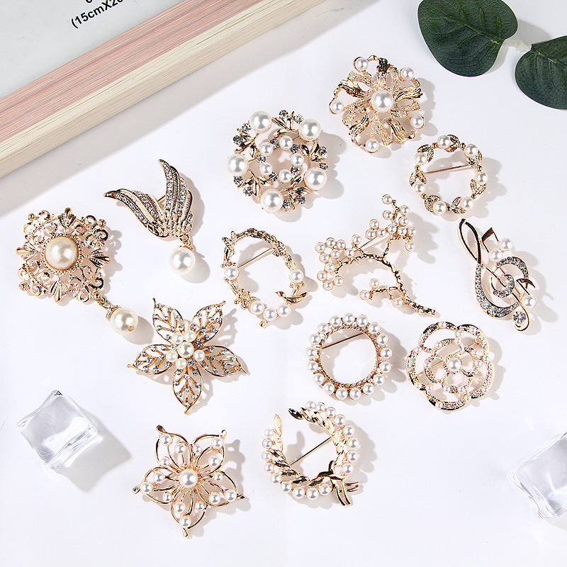 Korea style full pearl swan rhinestone flower brooch pin -women's fashion accessories - Image 4