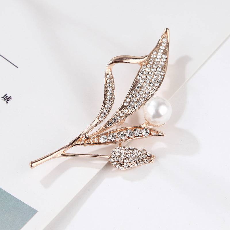 Korea style full pearl swan rhinestone flower brooch pin -women's fashion accessories - Image 37