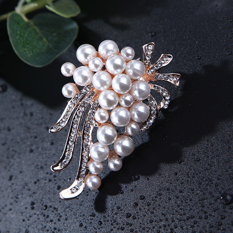 Korea style full pearl swan rhinestone flower brooch pin -women's fashion accessories - Image 36
