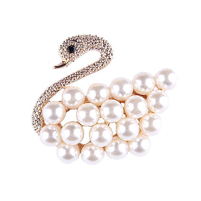 Korea style full pearl swan rhinestone flower brooch pin -women's fashion accessories - Image 43