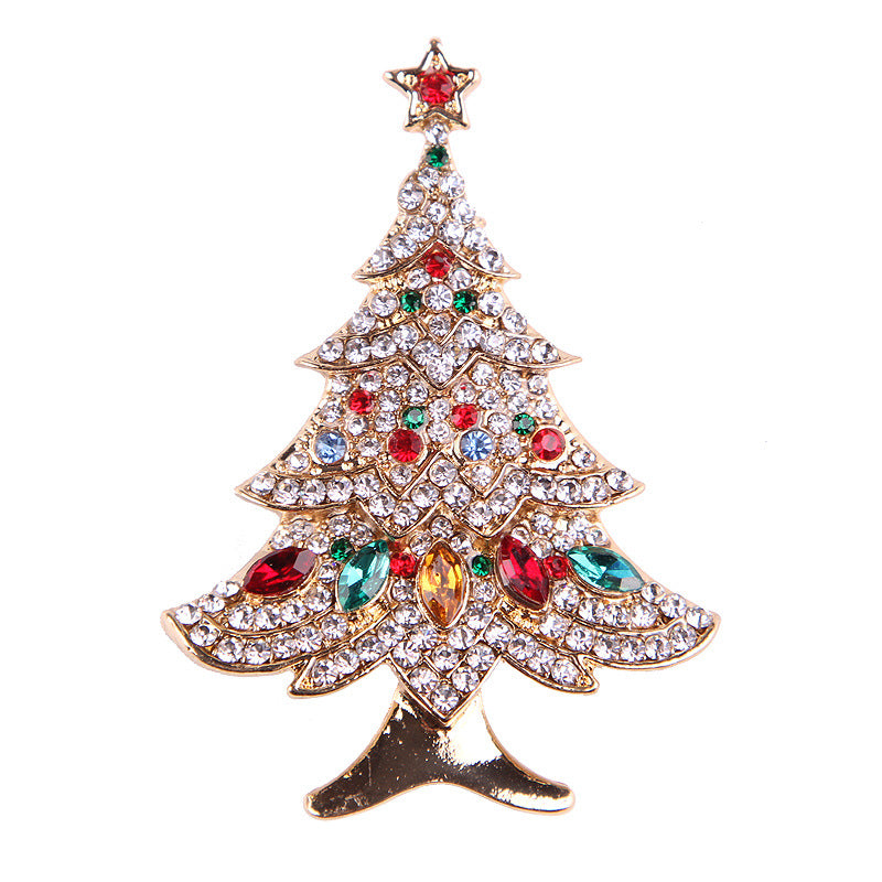 Women's Christmas Brooches Set - New Fashion Santa Tree Reindeer Wreath Snowflake Bell Pins - Image 5