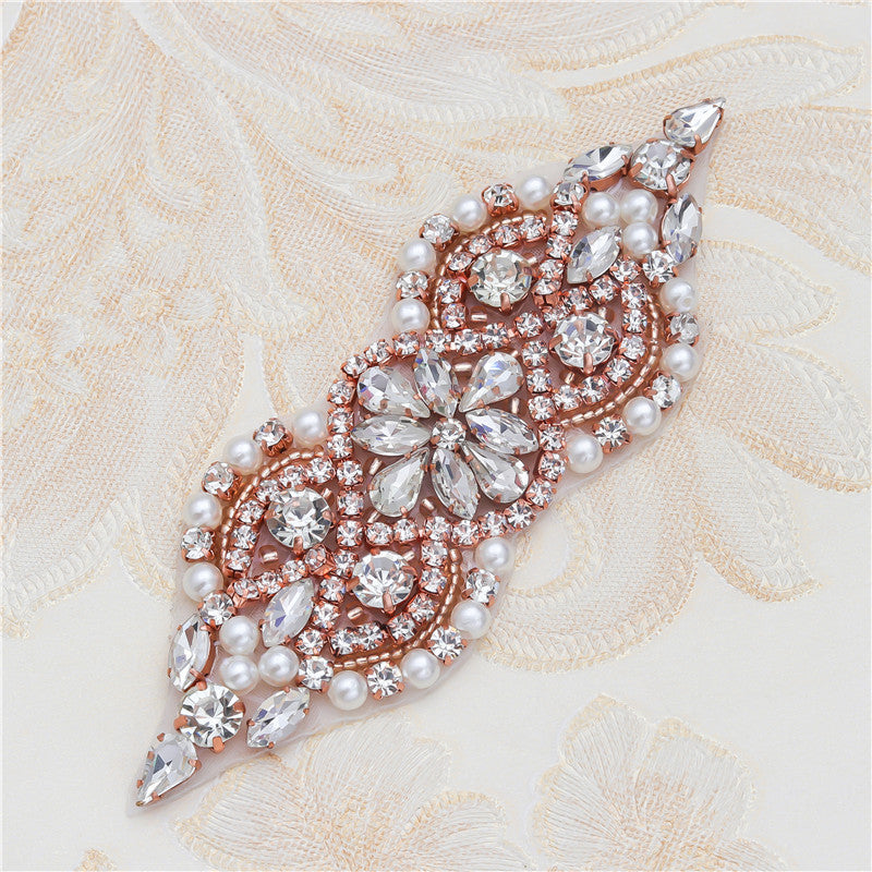 Hot Fix Alloy Rhinestone & Pearl Diy Craft Patches, Self-adhesive Crystal Embellishments For Clothing, Shoes & Bags Decoration - Image 6