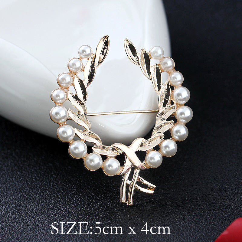 Korea style full pearl swan rhinestone flower brooch pin -women's fashion accessories - Image 45